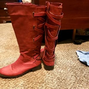 Red Winter Boots